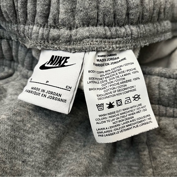 Men’s Nike Sportswear Club Fleece Graphic Shorts - Grey/White - Picture 3 of 5